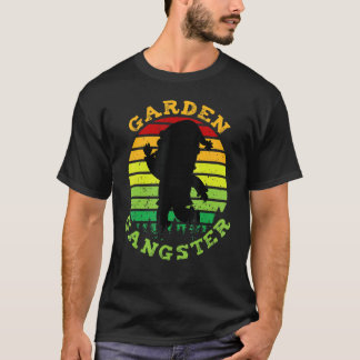 T-shirt Jardin Vintage rétro Gangster Gardening Gnome 1