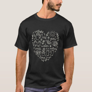 T-shirt Jardinage Cœur Amour Nature Jardinier Amoureux des