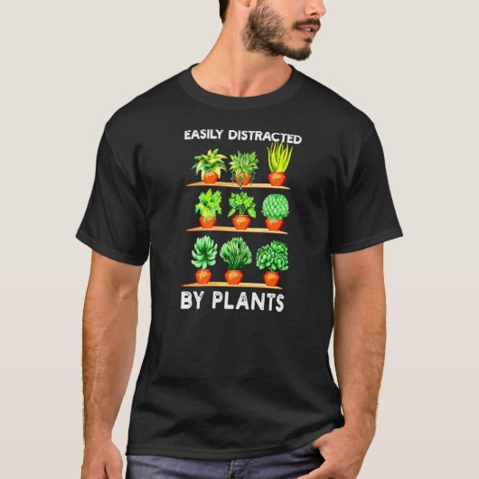 T-shirt Jardinage cool Facilement Distrait Par Plantes Gar (Devant)