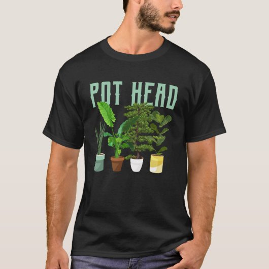 T-shirt Jardinage de la tête Pot Plante Pot Gardener (Devant)