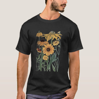 T-shirt Jardinage de plantes botaniques de fleurs sauvages