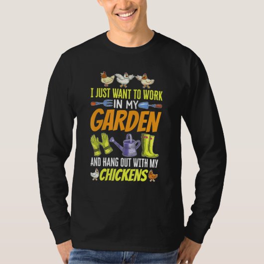 T-shirt Jardinage de poulets de poulet jardinier (Devant)