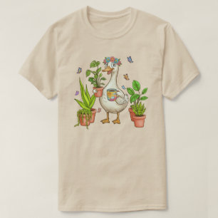 T-shirt Jardinage d'oie propulsé par les plantes et le caf