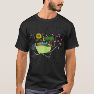 T-shirt Jardinage et notes de musique pour jardinier 