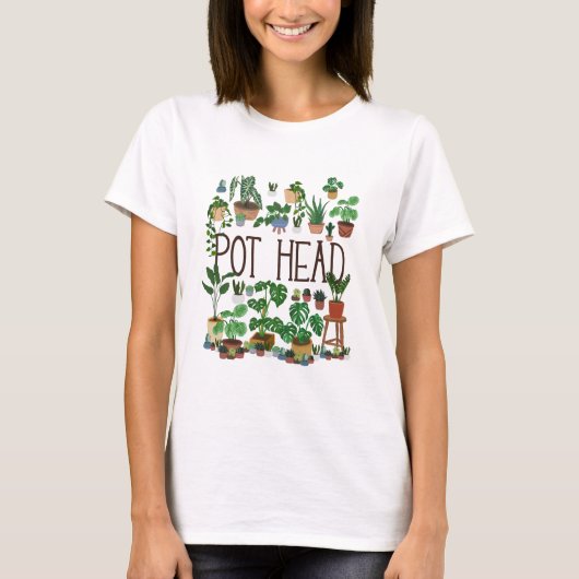 T-shirt Jardinage Poted Plante Pot Head (Devant)