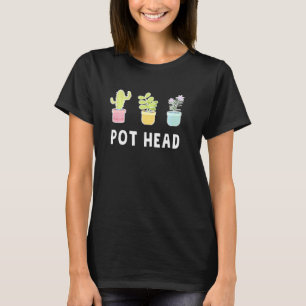 T-shirt Jardinier à tête de pot drôle de plante grasse