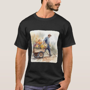 T-shirt Jardinier Avec Une Étrier De Fleurs Jardinage P