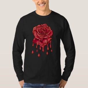 T-shirt Jardinier Botaniste Rose Rouge Fleurs Fondantes