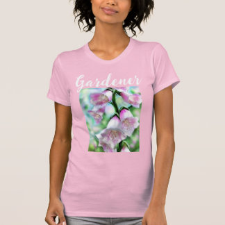 T-shirt Jardinier Foxglove Flowers Peinture Art Floral Ros