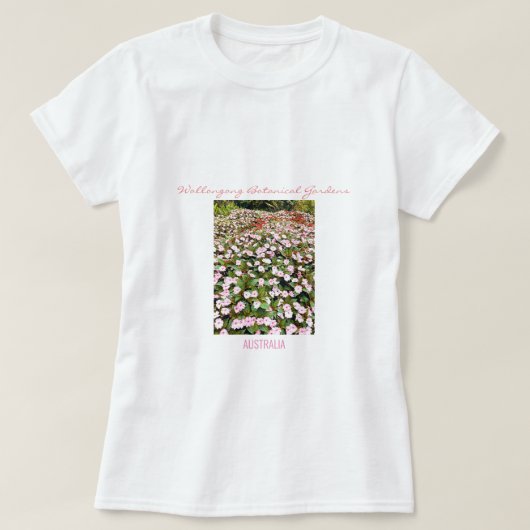 T-shirt Jardins botaniques fleurs roses NSW (Design devant)