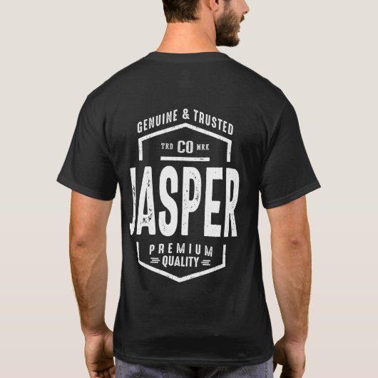 T-shirt Jasper Nom Personnalisé Anniversaire Cadeau Cadeau (Dos)
