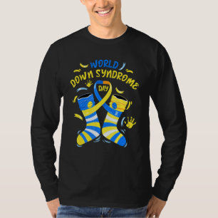 T-shirt Jaune bleu 21 Journée de sensibilisation Ruban Wor