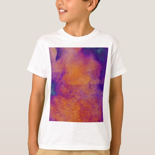 T-shirt Jaune bleu violet moderne design graphique (Devant)