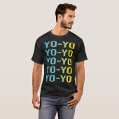 T-shirt Jaune Bleu Yo Yo Yo-Yo YoYo (Devant entier)