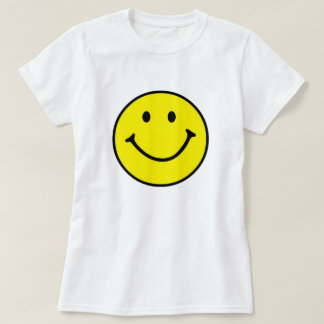 T-shirt Jaune brillant et joyeux visage souriant