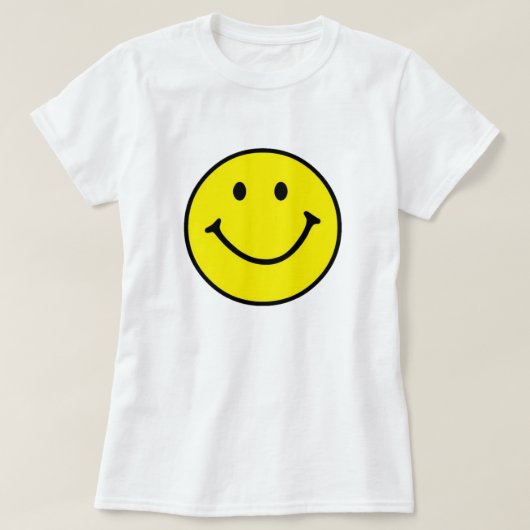 T-shirt Jaune brillant et joyeux visage souriant (Design devant)
