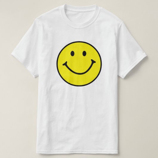 T-shirt Jaune brillant et joyeux visage souriant (Design devant)
