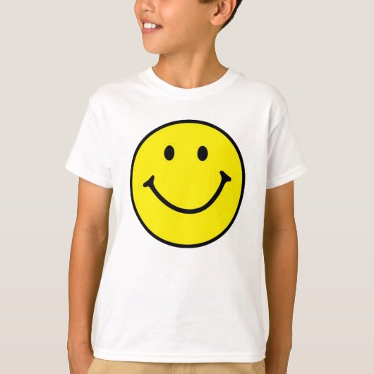 T-shirt Jaune brillant et joyeux visage souriant (Devant)