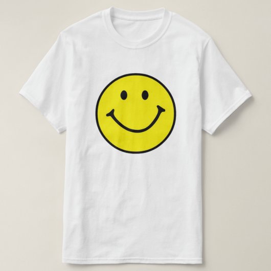 T-shirt Jaune brillant et joyeux visage souriant (Design devant)