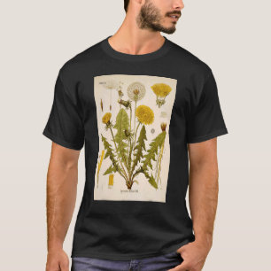 T-shirt Jaune Dandelion Fleur Phase Vintage Il Botanique