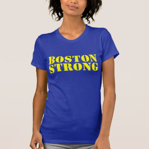 T-shirt jaune de BOSTON et bleu FORT de pochoir
