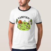 T-shirt jaune de camping de Labradors (Devant)