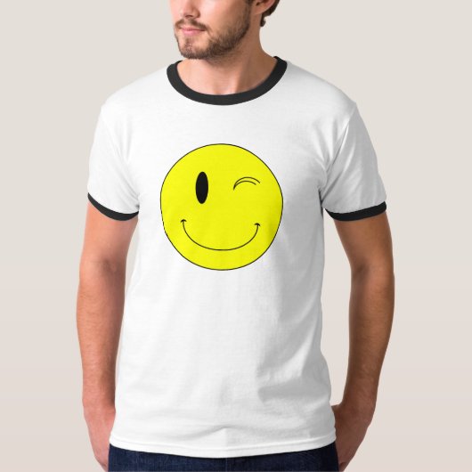 T-shirt Jaune de KRW clignant de l'oeil le visage (Devant)
