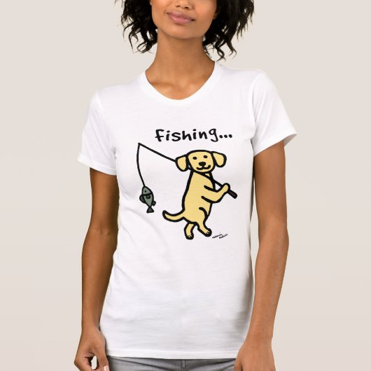 T-shirt jaune de pêcheur de Labrador (Devant)