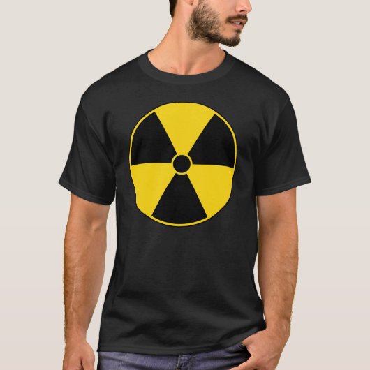T-shirt jaune de symbole de rayonnement (Devant)