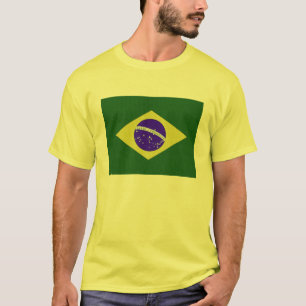 T-shirt jaune d'hommes de drapeau du Brésil