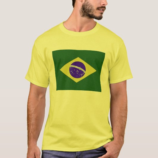 T-shirt jaune d'hommes de drapeau du Brésil (Devant)