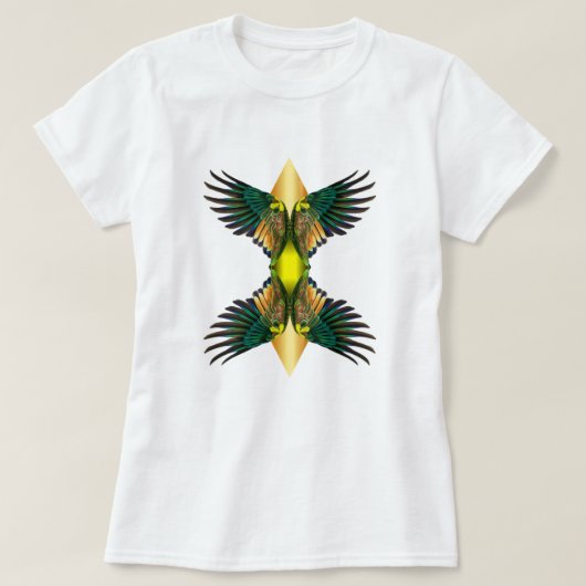 T-shirt Jaune Double Ailes Diamant Design (Design devant)