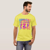 T-shirt Jaune EMBRASSEZ LE FUTUR Y2K Tie Dye (Devant entier)