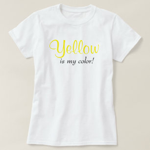 T-shirt Jaune Est Ma Couleur Typographie Mignonne Texte Fé