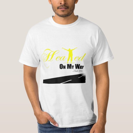 T-shirt Jaune et blanc "a guéri chemise sur que mon (Devant)