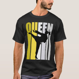 T-shirt Jaune Femme Karate Queen Anniversaire Entraîneur C