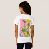T-Shirt Jaune jonquille aquarelle fille T chemise (Dos entier)