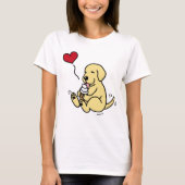 T-shirt Jaune Lab Licking Ice Cream avec le coeur rouge (Devant)