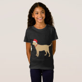 T-Shirt Jaune Lab Santa Hat Cute Labrador Christmas Cadeau (Devant entier)