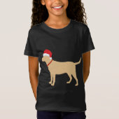 T-Shirt Jaune Lab Santa Hat Cute Labrador Christmas Cadeau (Devant)