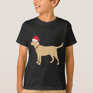 T-shirt Jaune Lab Santa Hat Cute Labrador Noël