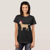 T-shirt Jaune Lab Santa Hat Cute Labrador Noël (Devant entier)
