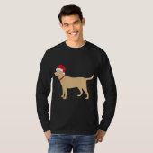 T-shirt Jaune Lab Santa Hat Cute Labrador Noël (Devant entier)