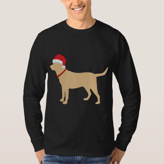 T-shirt Jaune Lab Santa Hat Cute Labrador Noël (Devant)