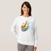 T-shirt Jaune Lab Snow Sled Moderne (Devant entier)