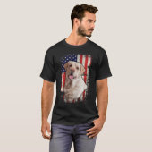 T-shirt Jaune Labrador Labs Patriotique American Flag Chie (Devant entier)