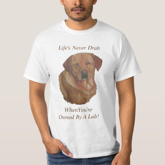 T-shirt jaune labrador retreiver chien portrait slogan amu (Devant)