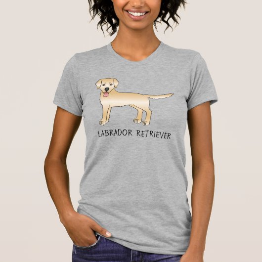 T-shirt Jaune Labrador Retriever Dessin Chien & Texte (Devant)