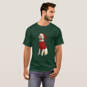 T-shirt Jaune Labrador Temps de Noël (Devant entier)