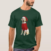 T-shirt Jaune Labrador Temps de Noël (Devant)